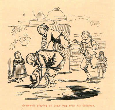 克伦威尔（Cromwell）和他的孩子们在《跳蛙》中嬉戏，1897年。 作者 约翰·里奇