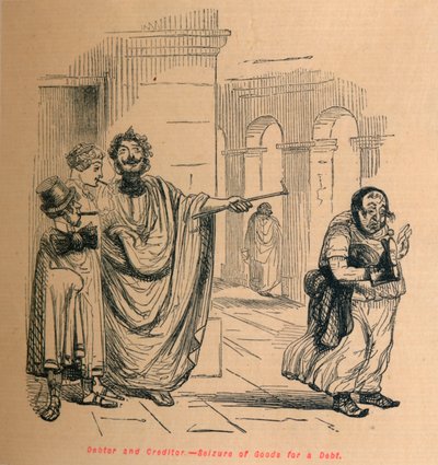 债务人和债权人-债务抵押货物，1852年 作者 约翰·里奇