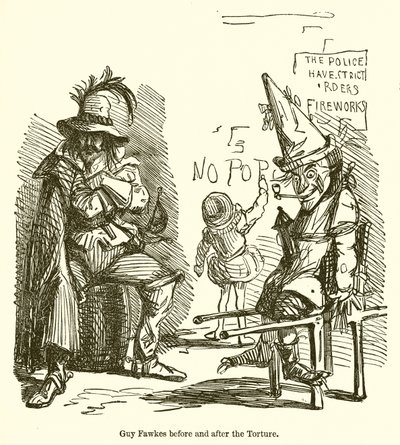 酷刑之前和之后的盖伊福克斯 作者 John Leech