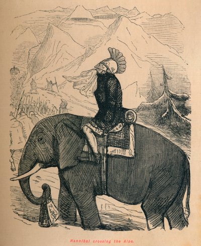 汉尼拔穿越阿尔卑斯山，1852年 作者 约翰·里奇