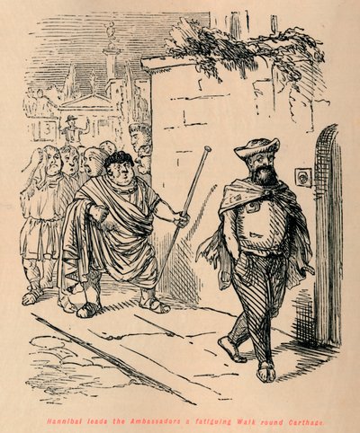 汉尼拔（Hannibal）带领大使们在迦太基（Cathage）进行令人疲劳的步行，1852 作者 约翰·里奇