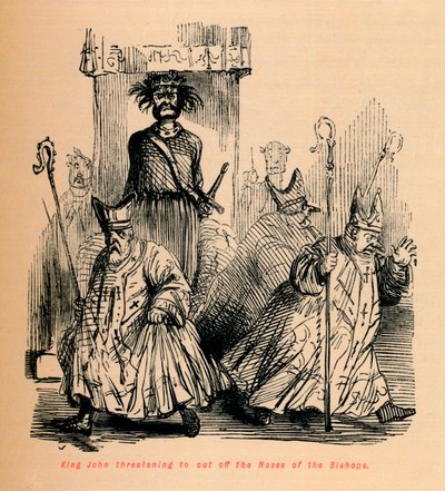 约翰国王威胁要切断主教的鼻子，c1860，c1860 作者 约翰·里奇