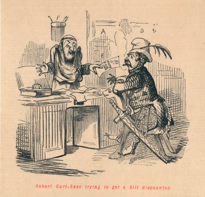 罗伯特·柯索斯（Robert Curthose）试图让比尔打折，c1860，c1860 作者 约翰·里奇
