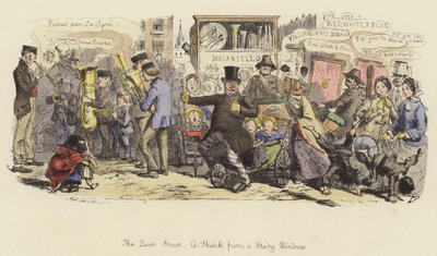 安静的街道，研究窗口的草图 作者 John Leech
