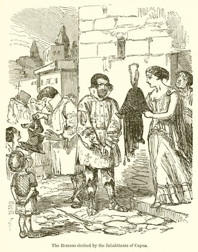 罗马人居住在卡普阿居民身边 作者 John Leech