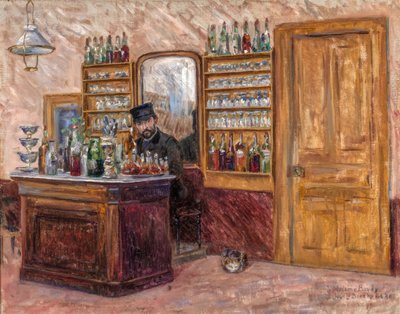 M.鲍迪在鲍迪酒店的办公桌后面，1888年。 作者 约翰·莱斯利·布雷克