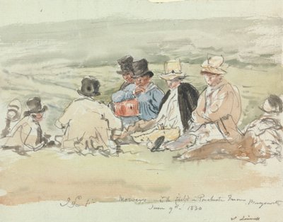 1830 年 6 月 9 日，贝斯沃特，波切斯特露台，田野里的割草机 作者 约翰·林内尔