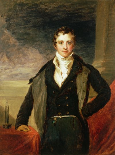 汉弗莱·戴维爵士的肖像（1778-1829）（石油） 作者 John Linnell