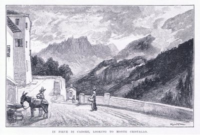 在Pieve Di Cadore，看向Monte Cristallo，摘自《艺术杂志》1893，Cassell and Company 作者 约翰·麦克维尔特