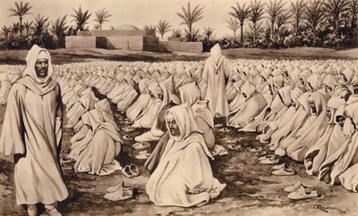 祈祷中的穆罕默德人（石版画） 作者 约翰·麦克法兰