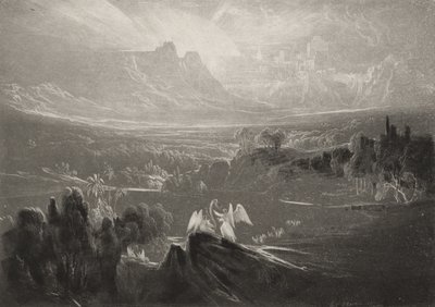 天堂 - 极乐之河...，c.1827（mezzotint） 作者 约翰·马丁