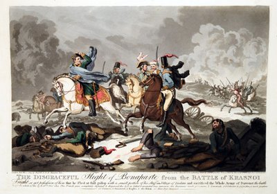 波拿巴从克拉斯诺伊（Krasnoje）战役中逃亡 1812 - 赖特，约翰-梅西（1777-1866） - 1814 - 水印 - 42.1x57.5 - 私人收藏 作者 John Massey Wright