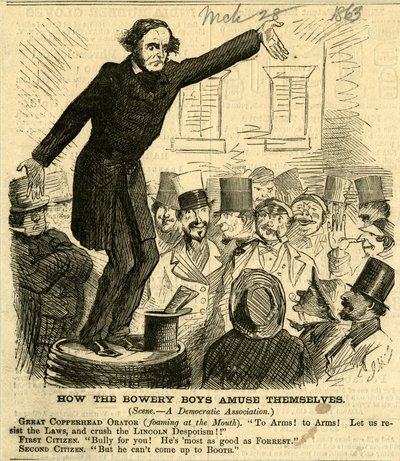 1863年Bowery男孩如何自娱自乐（木版画） 作者 约翰·麦克莱南