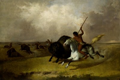 西南大草原上的水牛狩猎，1845年。 作者 约翰·史密斯（John Mix Stanley）
