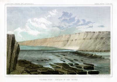 哥伦比亚河（Des Chutes）交汇处，1856年。 作者 约翰·史密斯（John Mix Stanley）
