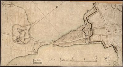 (颈部 "和防御工事的平面图）6 月 30 日递交给 H.E. Gl.盖奇，6 月 30 日。1775.-J.M. LOC gm71000918 作者 约翰·蒙特索