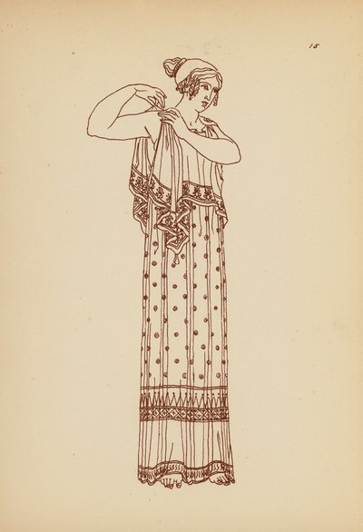 古希腊女性服饰（石版画） 作者 约翰·莫尔·史密斯