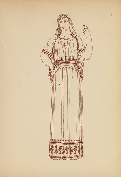 古希腊女性服饰（石版画） 作者 约翰·莫尔·史密斯
