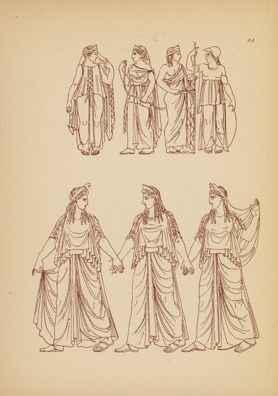 古希腊女性服饰（石版画） 作者 约翰·莫尔·史密斯