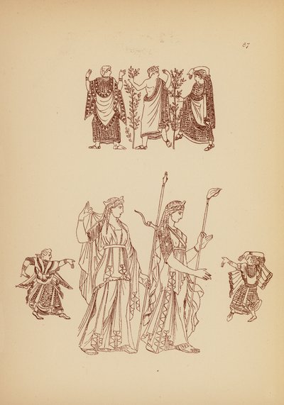 古希腊女性服饰（石版画） 作者 约翰·莫尔·史密斯