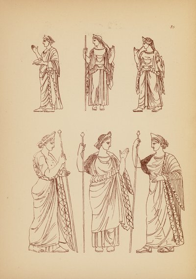 古希腊女性服饰（石版画） 作者 约翰·莫尔·史密斯
