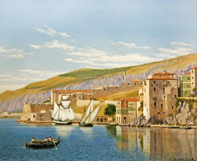 法国滨海维拉弗朗什的景色（板上油画） 作者 约翰·穆尔卡斯特·卡里克