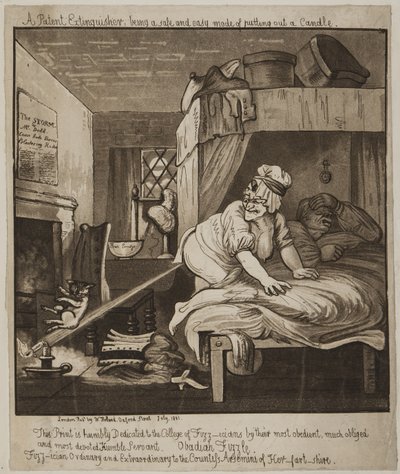 一种专利灭火器，是一种安全轻松的模式，可以放出蜡烛，1801（aquatint） 作者 约翰·尼克松