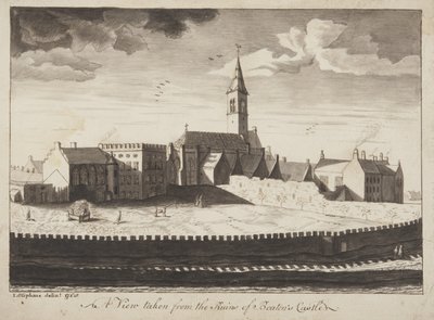St Andrews Delineated  - 从Beatons城堡废墟中取出的视图（纸和笔在纸上洗） 作者 约翰·奥利潘特