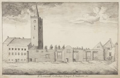St Andrews Delineated  -  St Leonards Colledge Chapel St Andrews（笔和纸上洗） 作者 约翰·奥利潘特