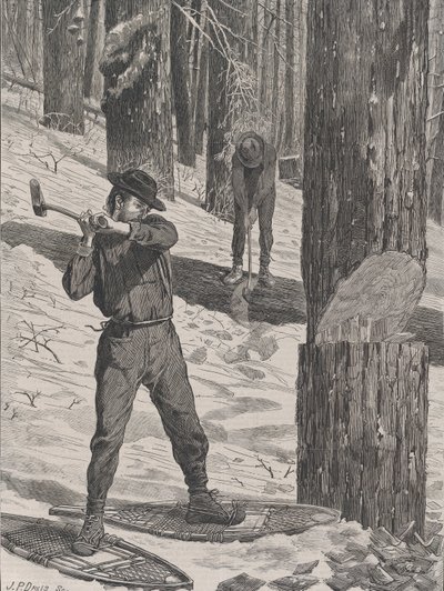 冬季伐木 每周六，第二卷，新编，1871年1月28日。 作者 约翰·帕克·戴维斯
