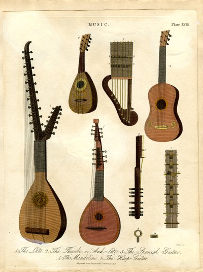 琵琶；Theorbo 或弓形琵琶；西班牙吉他；曼陀林；竖琴-吉他 作者 约翰·帕斯