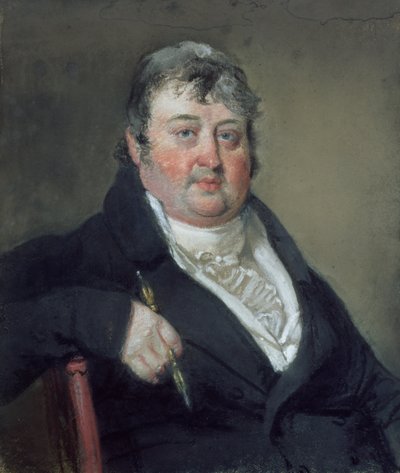 朱利叶斯·凯撒·易卜生（Julius Caesar Ibbetson）肖像（1759-1817）（纸上的粉彩） 作者 约翰·拉斐尔·史密斯