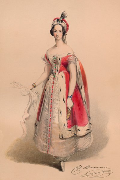1842年5月12日，穿着维多利亚女王装扮成女王服装的嘉宾。 作者 约翰·理查德·可可·史密斯