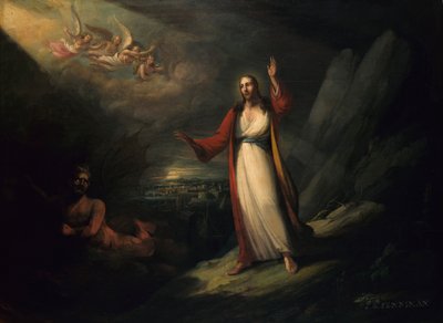 基督被魔鬼诱惑，1818年。 作者 John Ritto Penniman