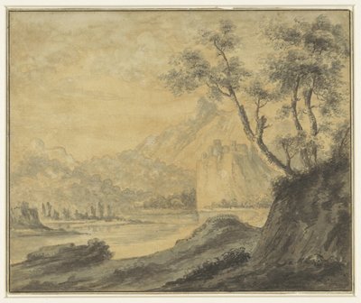 有岩石的河流景观 作者 约翰·罗伯特·科岑斯（人）