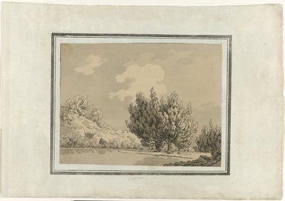 白杨 作者 John Robert Cozens（艺术家签名）
