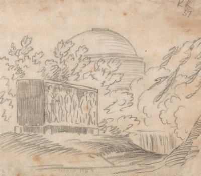 圆顶建筑背后的石棺 作者 约翰·罗伯特·科森斯