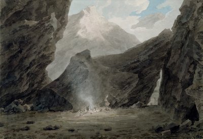 约在1779年，在格兰森斯的奇亚维纳附近（水彩，黑色墨水和石墨在普通纸上洗涤） 作者 约翰·罗伯特·科森斯
