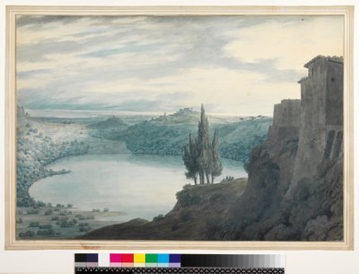 No.3464 Lake Nemi，Campagna，Italy，1788（wc，墨水和铅笔） 作者 约翰·罗伯特·科森斯