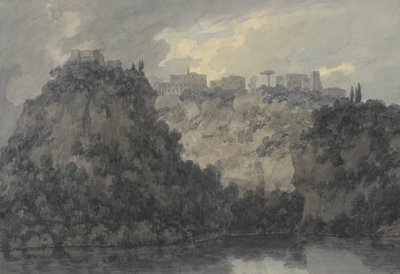 在内米湖上，约1780-83年（纸上写有石墨和w - c） 作者 约翰·罗伯特·科森斯