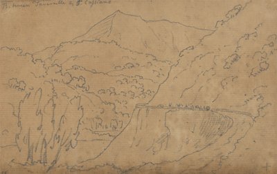 上图：Tavernelle和Capriano之间；下图：Lago di Bolsena（石墨画在纸上）。 作者 约翰·罗伯特·科森斯