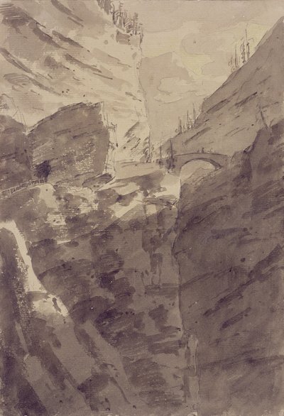 Via Mala in the Grisons（笔墨和纸上水洗） 作者 约翰·罗伯特·科森斯