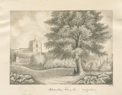 奥尔德里奇教堂（Aldridge Church）：钢笔和水墨画，nd [19分] 作者 约翰·罗伯特·弗尼霍夫