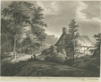 鲁奇利-埃特奇希尔附近的小屋：深色棕褐色水墨画，1835年 作者 约翰·罗伯特·弗尼霍夫