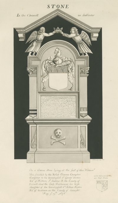 石头 - 托马斯·克朗普顿之墓：棕褐色绘画 作者 约翰·罗伯特·弗尼霍夫
