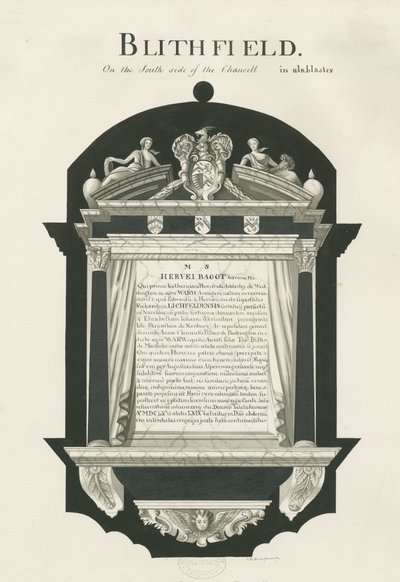 Tablet in Blithfield Church - Sir Hervey Bagot, Bart.: sepia drawing, nd [?19th cent] (drawing) 作者 约翰·罗伯特·弗尼霍夫