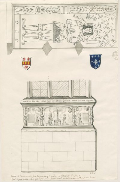 Uttoxeter教堂-Kinnersley家庭纪念碑：钢笔和水墨画，nd [19世纪中叶]（绘画） 作者 约翰·罗伯特·弗尼霍夫