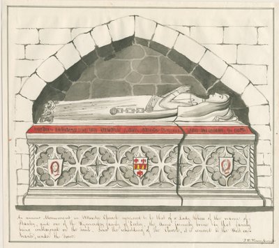 Uttoxeter教堂-Kynnersley家族阿贝丝夫人的坟墓：钢笔和水墨画，nd [19世纪中叶] 作者 约翰·罗伯特·弗尼霍夫