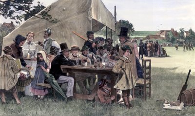 乡村板球比赛，苏塞克斯，1878年。 作者 约翰·罗伯逊·里德