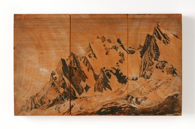 Aiguille Du Midi，法国（钢笔、墨水和水彩木板） 作者 约翰·拉斯金